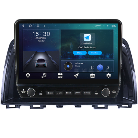Navigatie dedicata Mazda 6-2014-prezent Tesla cu butoane rotative model 2024, 4GB RAM 64GB ROM, Procesor Quadcore, Android 14, Display QLED 10", DSP, Carplay&Android Auto [5]