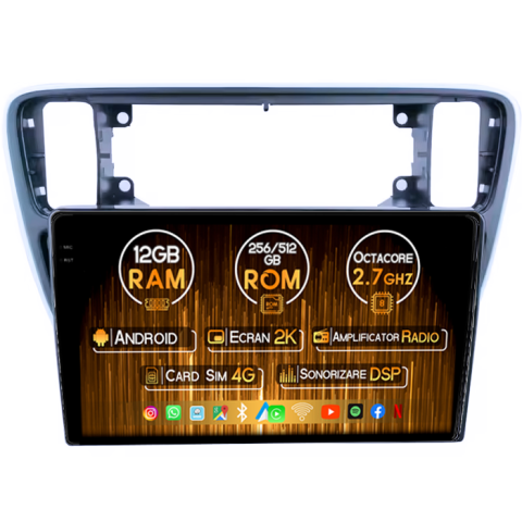 Citigo 2011-2019 - Navigatie dedicata Skoda Citigo 2011-2019, 12GB RAM 256GB ROM, Android 13, Rezolutie 2K, Display QLED, 9", DSP, Carplay, Android Auto, Internet, Youtube