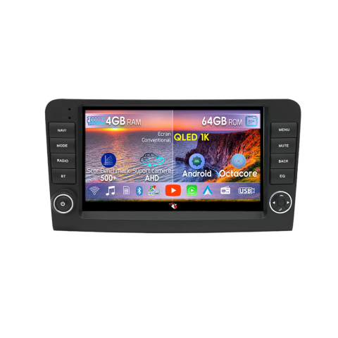 ML W164 2005-2012 - Navigatie dedicata Mercedes ML Butoane W164 2005-2012, 4GB RAM 64GB ROM, Octacore, Android 14, Display QLED  9", DSP, Carplay, Android Auto, Internet, Youtube, Waze, WIFI, Bluetooth