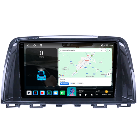 Navigatie dedicata Mazda 6 III 2012-2017, 4GB RAM 32GB ROM, Octacore, Android 14, Display QLED 1K 9", DSP, Carplay&Android Auto, SIM 4G, Bluetooth, Ventilator Activ [2]