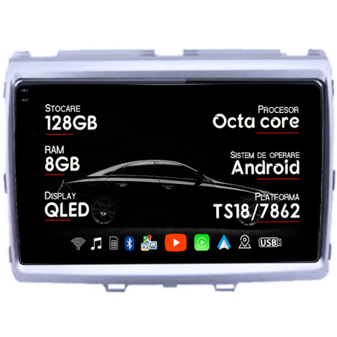 Navigatii Dedicate - Navigatie dedicata Mazda 8 2011, 8GB RAM 128GB ROM, Octacore, Platforma TS18, Android 14, Display QLED 9", Suporta camera 360", DSP, Carplay&Android Auto, SIM 4G, Ventilator Activ