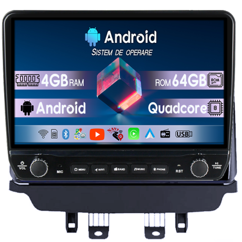 Navigatii Dedicate - Navigatie dedicata Mazda 2 CX 3 2014-2019 Tesla cu butoane rotative model 2024, 4GB RAM 64GB ROM, Procesor Quadcore, Android 14, Display QLED 10", DSP, Carplay&Android Auto