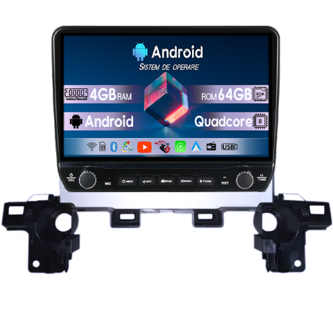 CX-5 2017-2018 - Navigatie dedicata Mazda CX-5 2017-2018 Tesla cu butoane rotative model 2024, 4GB RAM 64GB ROM, Procesor Quadcore, Android 14, Display QLED 10", DSP, Carplay&Android Auto