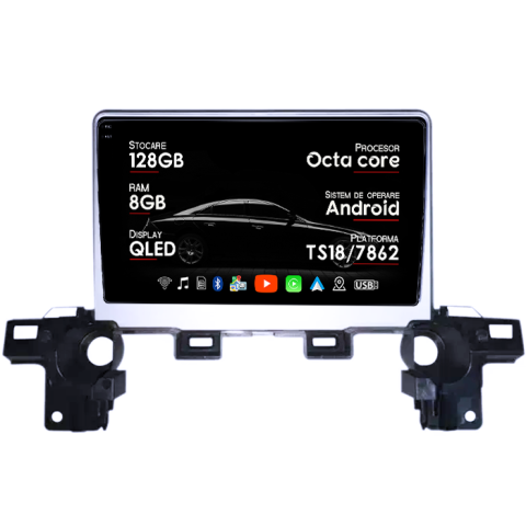 Navigatii Dedicate - Navigatie dedicata Mazda CX-5 2017-2018, 8GB RAM 128GB ROM, Octacore, Platforma TS18, Android 14, Display QLED 9", Suporta camera 360", DSP, Carplay&Android Auto, SIM 4G, Ventilator Activ