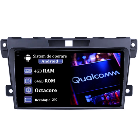 Mazda - Navigatie dedicata Mazda CX 7 2008-2015, 4GB RAM 64GB ROM, Procesor Qualcomm Octacore, Android 14, Rezolutie 2K, Display QLED 9", DSP, Carplay&Android Auto, SIM 4G