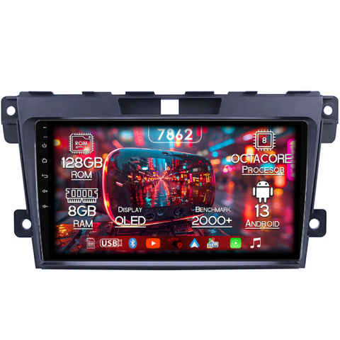 Mazda - Navigatie dedicata Mazda CX 7 2008-2015, 8GB RAM 128GB ROM, Octacore, Platforma 7862,Android 13, Display QLED 9”, Suporta camera 360º, DSP, Carplay&Android Auto, SIM 4G, Ventilator Activ