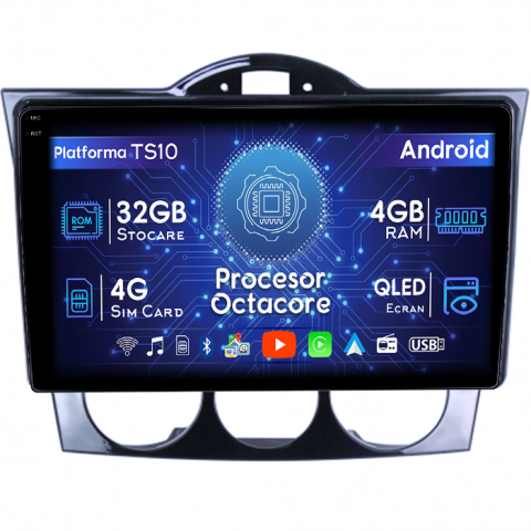 RX8 2008-2021 - Navigatie dedicata Mazda RX-8 2008-2021, 4GB RAM 32GB ROM, Octacore, Android 14, Display QLED 1K 9", DSP, Carplay&Android Auto, SIM 4G, Bluetooth, Ventilator Activ