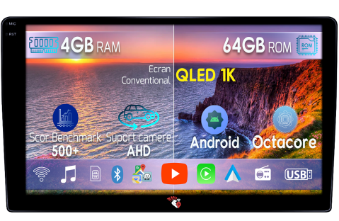 Renault - Navigatie dedicata Renault Captur 2020+, 4GB RAM 64GB ROM, Octacore, Android 14, Display QLED 9", DSP, Carplay&Android Auto, SIM 4G, Ventilator Activ