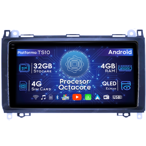 Vaneo - Navigatie dedicata Mercedes-Benz, 4GB RAM 32GB ROM, Octacore, Android 14, Display QLED 1K 9", DSP, Carplay&Android Auto, SIM 4G, Bluetooth, Ventilator Activ