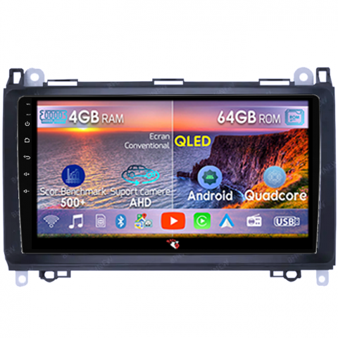 Mercedes-Benz - Navigatie dedicata Mercedes-Benz, 4GB RAM 64GB ROM, Quadcore, Android 14, Display QLED 1K, 9", DSP, Carplay&Android Auto, Suport camere AHD