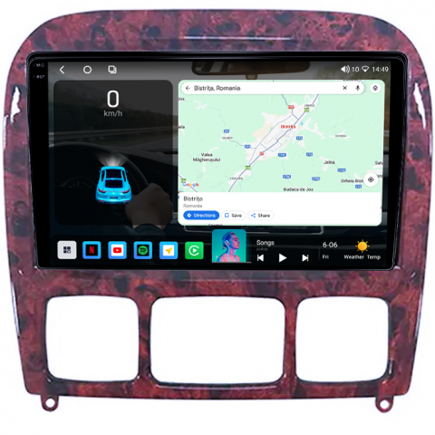 Navigatie dedicata Mercedes-Benz S-class, 4GB RAM 64GB ROM, Octacore, Android 14, Display QLED 1K 9", Carplay&Android Auto, SIM 4G, Ventilator Activ [1]