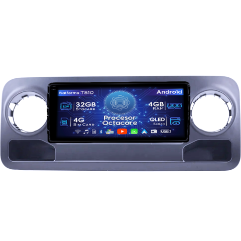 Mercedes-Benz - Navigatie dedicata Mercedes Benz Sprinter 2019, 4GB RAM 32GB ROM, Octacore, Android 14, Display QLED 1K 9", DSP, Carplay&Android Auto, SIM 4G, Bluetooth, Ventilator Activ