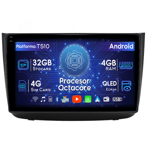 Navigatii Dedicate - Navigatie dedicata Mercedes-Benz Vito 2003-2006, 4GB RAM 32GB ROM, Octacore, Android 14, Display QLED  9", DSP, Carplay&Android Auto, SIM 4G, Bluetooth, Ventilator Activ
