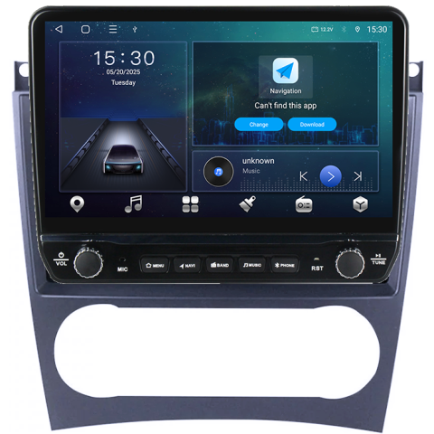 Navigatie dedicata Mercedes C-Class W203 2003-2007 Tesla cu butoane rotative model 2024, 4GB RAM 64GB ROM, Procesor Quadcore, Android 14, Display QLED 10", DSP, Carplay&Android Auto [6]