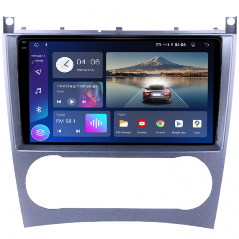 Navigatie dedicata Mercedes C-Class W203 2003-2007, 4GB RAM 64GB ROM, Quadcore, Android 14, Display QLED 1K, 9", DSP, Carplay&Android Auto, Suport camere AHD [1]