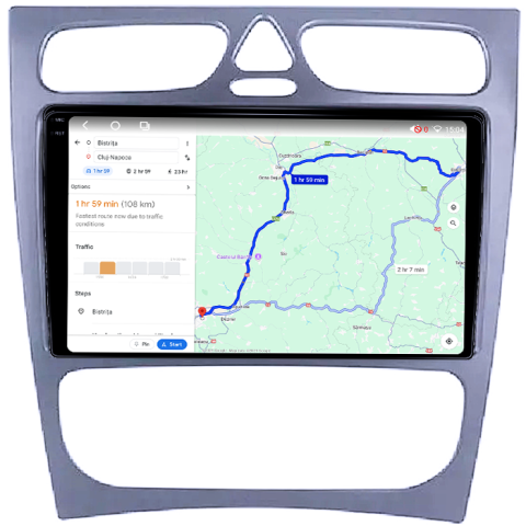 Navigatie dedicata Mercedes C Class W203 CLK, W209 2003-2009, 4GB RAM 64GB ROM, Procesor Qualcomm Octacore, Android 14, Rezolutie 2K, Display QLED 9", DSP, Carplay&Android Auto, SIM 4G [3]