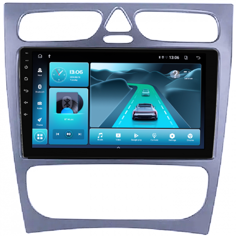 Navigatie dedicata Mercedes C Class W203, CLK W209 2000-2005, 4GB RAM 32GB ROM, Octacore, Android 14, Display QLED 1K 9", DSP, Carplay&Android Auto, SIM 4G, Bluetooth, Ventilator Activ [2]