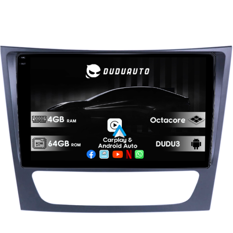 Navigatii Dedicate - Navigatie dedicata Mercedes E Class W211, CLS W219 DUDU3, 4GB RAM 64GB ROM, Octacore, Platforma 8581, Android, Display QLED 9", DSP, Carplay&AndroidAuto