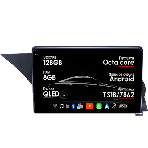 Navigatii Dedicate - Navigatie dedicata Mercedes GLK 2013-2015, 8GB RAM 128GB ROM, Octacore, Platforma TS18, Android 13, Display QLED 9”, Suporta camera 360º, DSP, Carplay&Android Auto, SIM 4G, Ventilator Activ