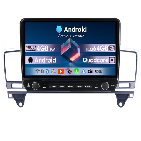 Mercedes-Benz - Navigatie dedicata Mercedes ML, GL-Class GL X166 2012-2015, Tesla cu butoane rotative model 2024, 4GB RAM 64GB ROM, Procesor Quadcore, Android 14, Display QLED 10", DSP, Carplay&Android Auto