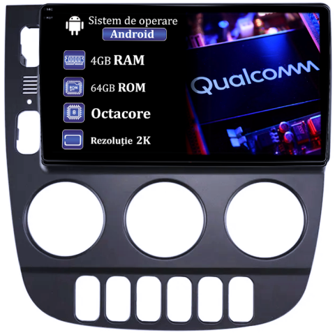 W163 - Navigatie dedicata Mercedes ML W163 2001-2005, 4GB RAM 64GB ROM, Procesor Qualcomm Octacore, Android 14, Rezolutie 2K, Display QLED 9", DSP, Carplay&Android Auto, SIM 4G