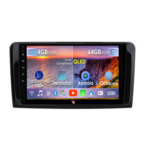 Mercedes-Benz - Navigatie dedicata Mercedes ML W164, 4GB RAM 64GB ROM, Octacore, Android 13, Display QLED 9", DSP, Carplay, Android Auto, Internet, Youtube, Waze, WIFI, Bluetooth