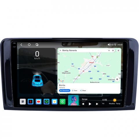 Navigatie dedicata Mercedes ML W164, 4GB RAM 64GB ROM, Octacore, Android 14, Display QLED 1K 9", Carplay&Android Auto, SIM 4G, Ventilator Activ [1]
