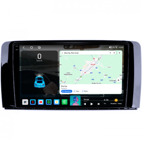 Navigatie dedicata Mercedes R Class W251 2005-2017, 4GB RAM 64GB ROM, Octacore, Android 14, Display QLED 1K 9", Carplay&Android Auto, SIM 4G, Ventilator Activ [1]