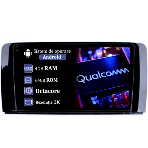 R Class W251 - Navigatie dedicata Mercedes R Class W251 2005-2017, 4GB RAM 64GB ROM, Procesor Qualcomm Octacore, Android 14, Rezolutie 2K, Display QLED 9", DSP, Carplay&Android Auto, SIM 4G