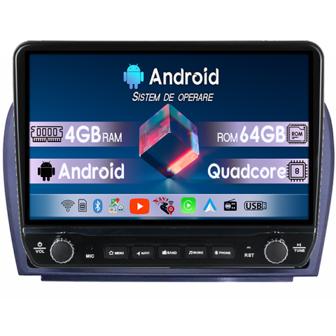 Mercedes-Benz - Navigatie dedicata Mercedes SL Tesla cu butoane rotative model 2024, 4GB RAM 64GB ROM, Procesor Quadcore, Android 14, Display QLED 10", DSP, Carplay&Android Auto
