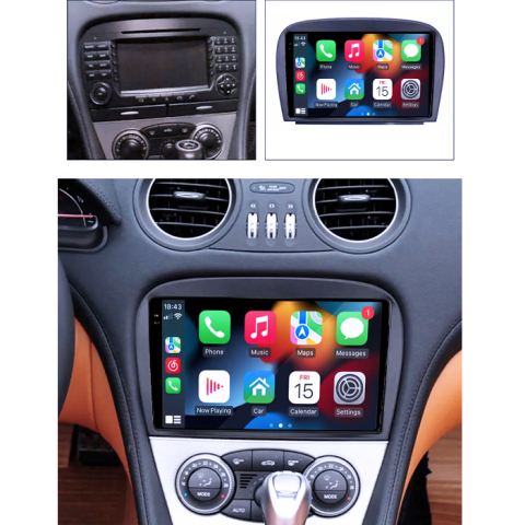 Navigatie dedicata Mercedes SL W230 2004-2011 A-W230, 8GB RAM 128GB ROM, Octacore, Platforma 7862, Android 14, Display QLED 9", Suporta camera 360", DSP, Carplay&Android Auto, SIM 4G, Ventilator Ac [4]