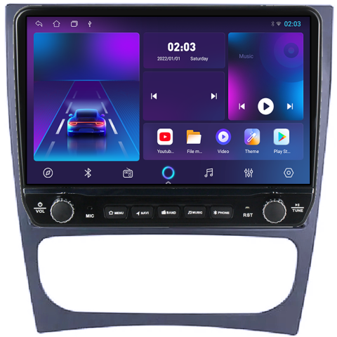 Navigatie dedicata Mercedes w203 Tesla cu butoane rotative model 2024, 4GB RAM 64GB ROM, Procesor Quadcore, Android 14, Display QLED 10", DSP, Carplay&Android Auto [4]