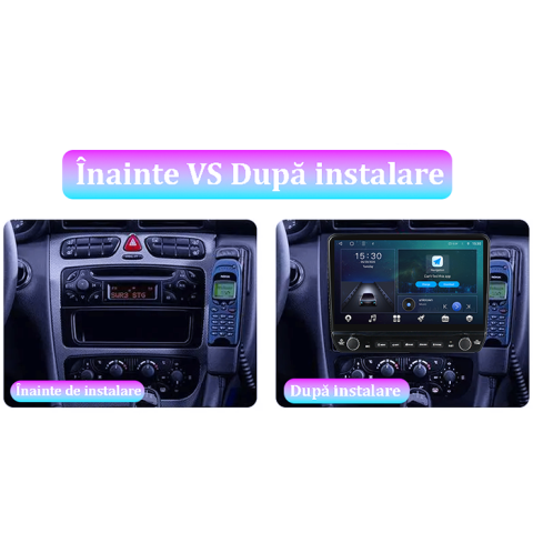 Navigatie dedicata Mercedes w203 Tesla cu butoane rotative model 2024, 4GB RAM 64GB ROM, Procesor Quadcore, Android 14, Display QLED 10", DSP, Carplay&Android Auto [6]