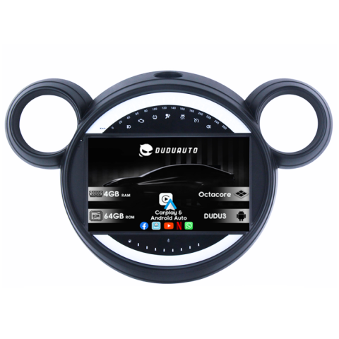 Countryman 2007-2014 - Navigatie dedicata Mini Cooper Countryman 2007-2014, DUDU3, 4GB RAM 64GB ROM, Octacore, Platforma 8581, Android, Display QLED 9", DSP, Carplay&AndroidAuto