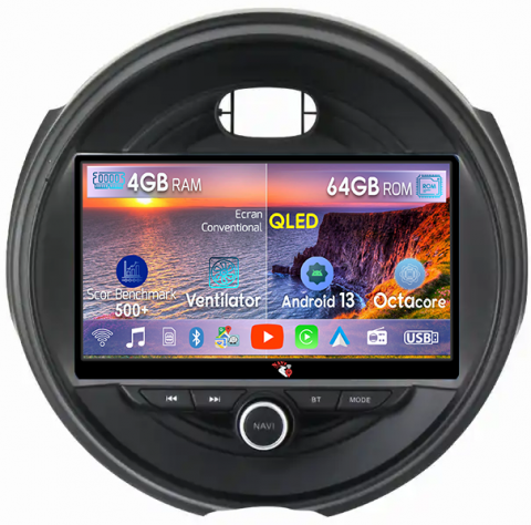 Mini Cooper - Navigatie dedicata Mini Cooper 2015-2019, 4GB RAM 64GB ROM, Octacore, Android 14, Display QLED 1K 9", DSP, Carplay, Android Auto, Internet, Youtube, Waze, WIFI, Bluetooth