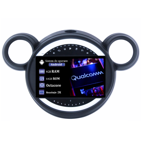 Countryman 2007-2014 - Navigatie dedicata Mini Cooper Countryman 2007-2014, 4GB RAM 64GB ROM, Procesor Qualcomm Octacore, Android 14, Rezolutie 2K, Display QLED 9", DSP, Carplay&Android Auto, SIM 4G