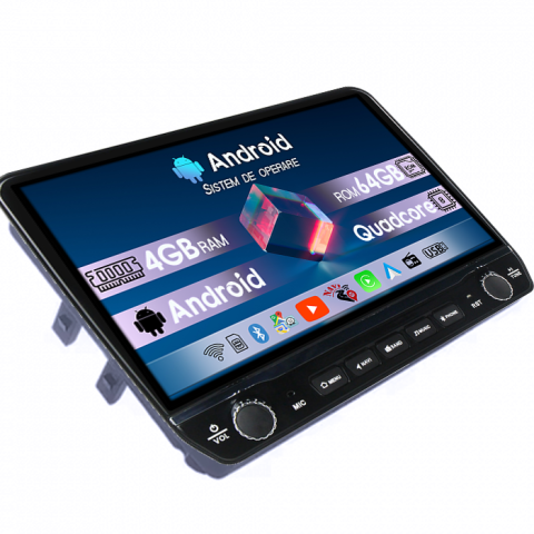 Alfa Romeo 159/Brera/Spirder - Navigatie dedicata Alfa Romeo 159 Tesla cu butoane rotative model 2024, 4GB RAM 64GB ROM, Procesor Quadcore, Android 14, Display QLED 10", DSP, Carplay&Android Auto