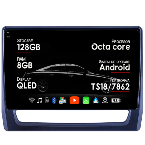 ASX 2019+ - Navigatie dedicata Mitsubishi ASX dupa 2019, 8GB RAM 128GB ROM, Octacore, Platforma TS18, Android 13, Display QLED 10”, Suporta camera 360º, DSP, Carplay&Android Auto, SIM 4G, Ventilator Activ