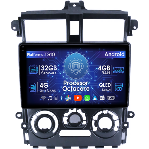 Mitsubishi - Navigatie dedicata Mitsubishi Colt Plus 2007-2012, 4GB RAM 32GB ROM, Octacore, Android 14, Display QLED 1K 9", DSP, Carplay&Android Auto, SIM 4G, Bluetooth, Ventilator Activ