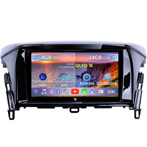 Navigatii Dedicate - Navigatie dedicata Mitsubishi Eclipse 2017+, 4GB RAM 64GB ROM, Octacore, Android 14, Display QLED 9", DSP, Carplay&Android Auto, SIM 4G, Ventilator Activ