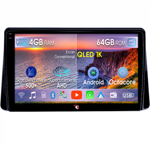 Eclipse Cross 2018-2019 - Navigatie dedicata Mitsubishi Eclipse Cross 2018-2019, 4GB RAM 64GB ROM, Octacore, Android 14, Display QLED 9", DSP, Carplay&Android Auto, SIM 4G, Ventilator Activ