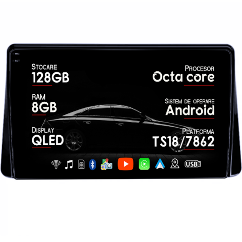 Eclipse Cross 2018-2019 - Navigatie dedicata Mitsubishi Eclipse Cross 2018-2019, 8GB RAM 128GB ROM, Octacore, Platforma TS18, Android 14, Display QLED 9", Suporta camera 360", DSP, Carplay&Android Auto