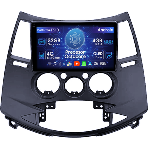 Grandis 2003-2011 - Navigatie dedicata Mitsubishi Grandis 2003-2011, 4GB RAM 32GB ROM, Octacore, Android 14, Display QLED 1K 9", DSP, Carplay&Android Auto, SIM 4G, Bluetooth, Ventilator Activ
