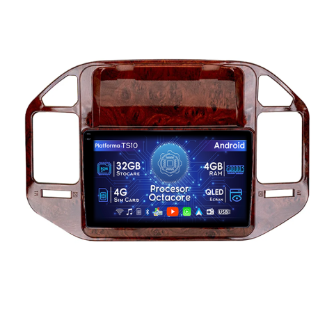 Navigatii Dedicate - Navigatie dedicata Mitsubishi Pajero V73 V2, 4GB RAM 32GB ROM, Octacore, Android 14, Display QLED  9", DSP, Carplay&Android Auto, SIM 4G, Bluetooth, Ventilator Activ
