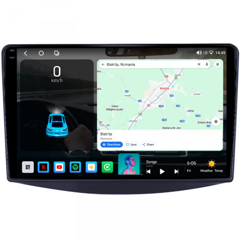 Navigatie dedicata Mitsubishi Grandis 2003-2011, 4GB RAM 64GB ROM, Quad Core, Display 9" QLED 1K, Carplay, Android 14, Bluetooth, Magazin Play, Suport Camere AHD [1]