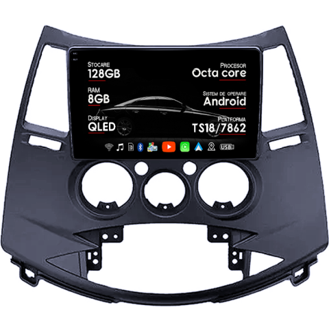 Navigatii Dedicate - Navigatie dedicata Mitsubishi Grandis 2003-2011, 8GB RAM 128GB ROM, Octacore, Platforma TS18, Android 14, Display QLED 9", Suporta camera 360", DSP, Carplay&Android Auto, SIM 4G, Ventilator Activ