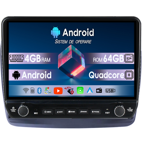 Navigatii Dedicate - Navigatie dedicata Mitsubishi L200 2008-2016 Tesla cu butoane rotative model 2024, 4GB RAM 64GB ROM, Procesor Quadcore, Android 14, Display QLED 10", DSP, Carplay&Android Auto