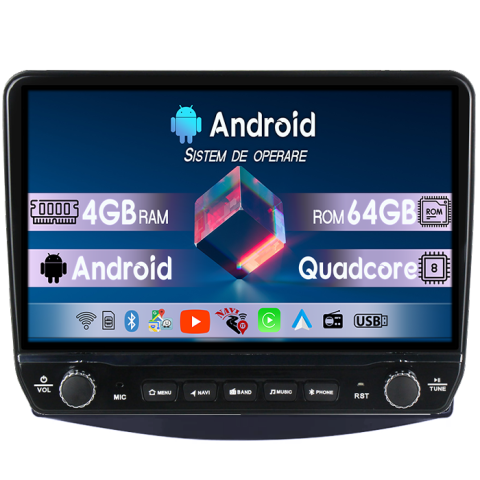 Navigatii Dedicate - Navigatie dedicata Mitsubishi Grandis 2003-2011 Tesla cu butoane rotative model 2024, 4GB RAM 64GB ROM, Procesor Quadcore, Android 14, Display QLED 10", DSP, Carplay&Android Auto