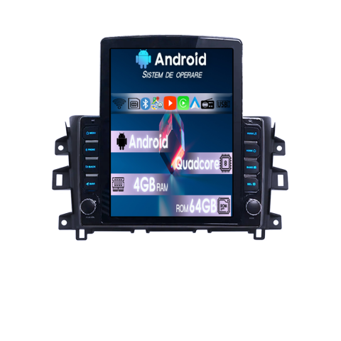 Nissan - Navigatie dedicata Nissan Navara 2014-2016 Tesla Style, 4GB RAM 64GB ROM, Procesor Quadcore, Android 14, Display QLED 9.7", DSP, Carplay&Android Auto