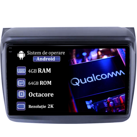 L200 2008-2016 - Navigatie dedicata Mitsubishi L200 2008-2016, 4GB RAM 64GB ROM, Procesor Qualcomm Octacore, Android 14, Rezolutie 2K, Display QLED 9", DSP, Carplay&Android Auto, SIM 4G